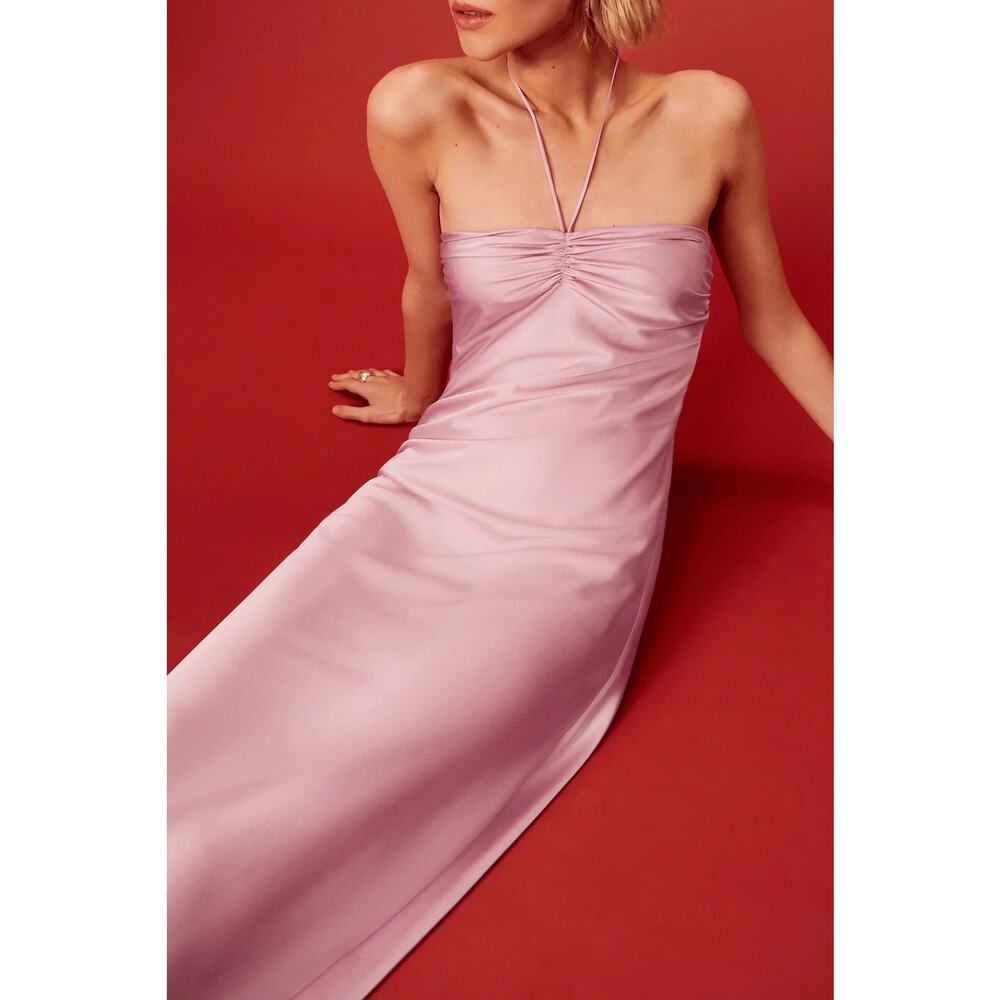 NWT REFORMATION Valora Satin Dress in Babygirl